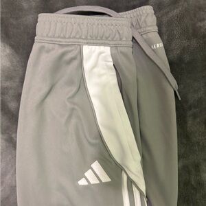 adidas Kids Gray Sweatpants with White Accents